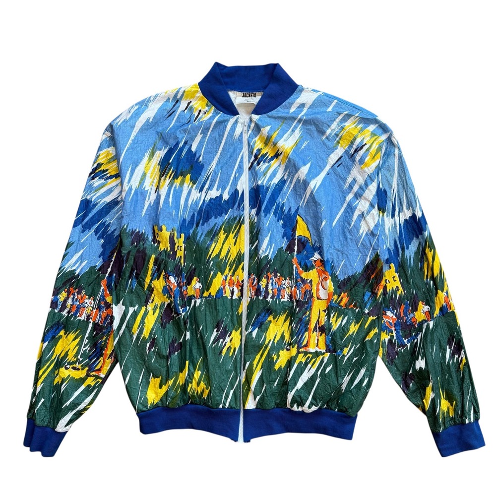 Vintage Tyvek by DuPont‎ Golf Print  Bomber Jacket XXL Seattle WA Paper Print